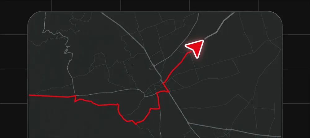 Route map on the cab console