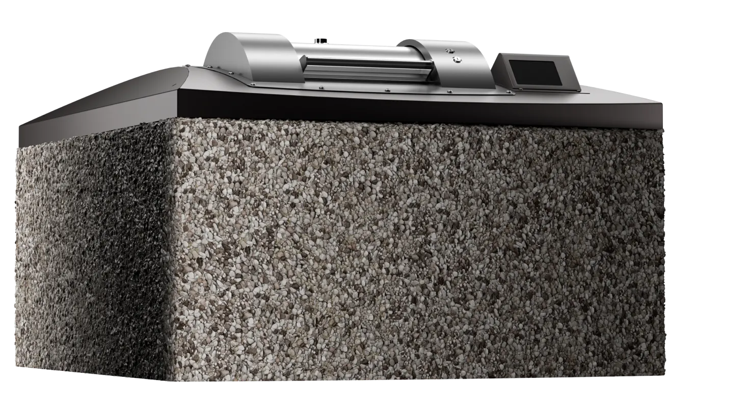 Semi Underground container with concrete finish