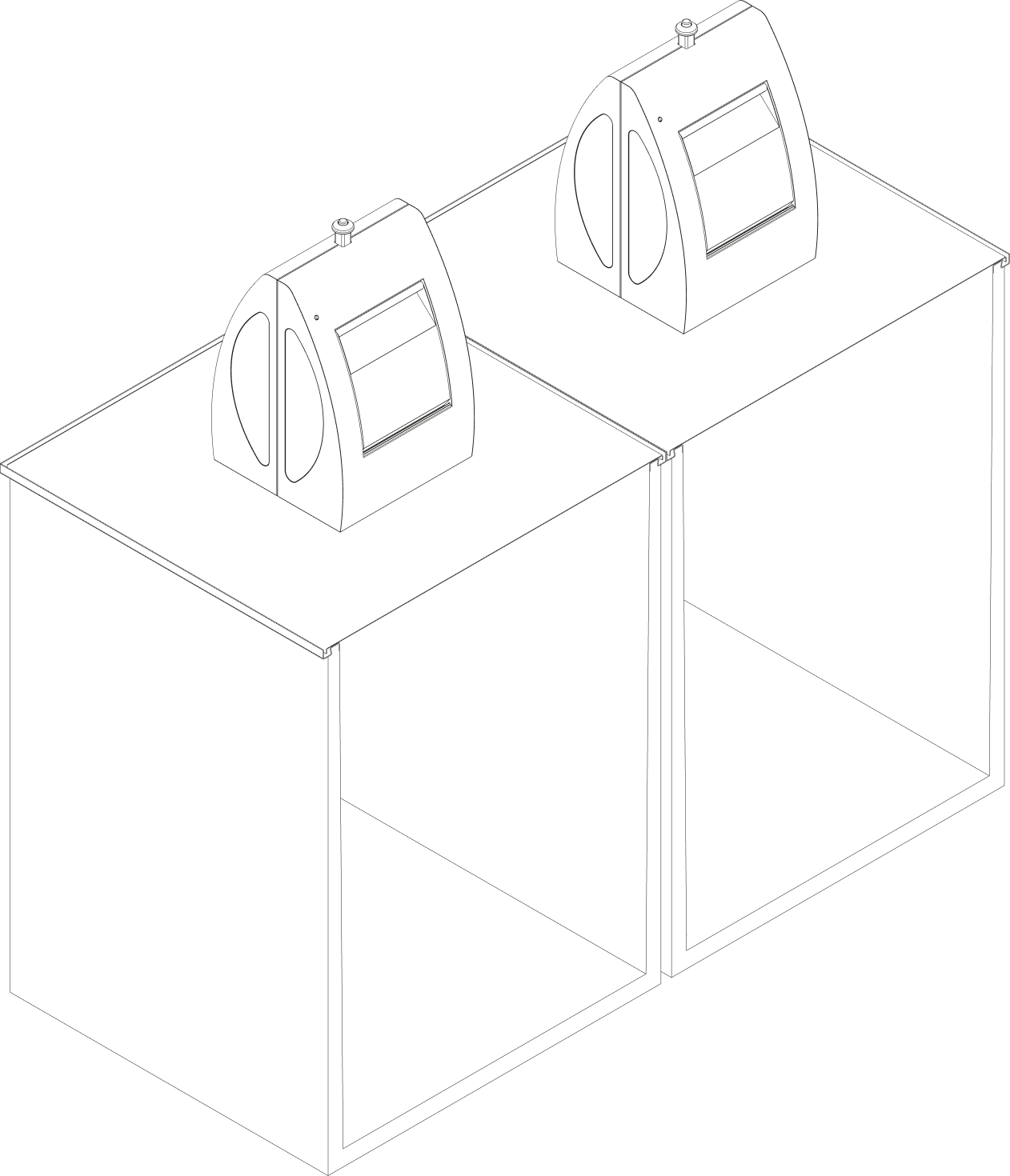 Technical drawing of the Junior container