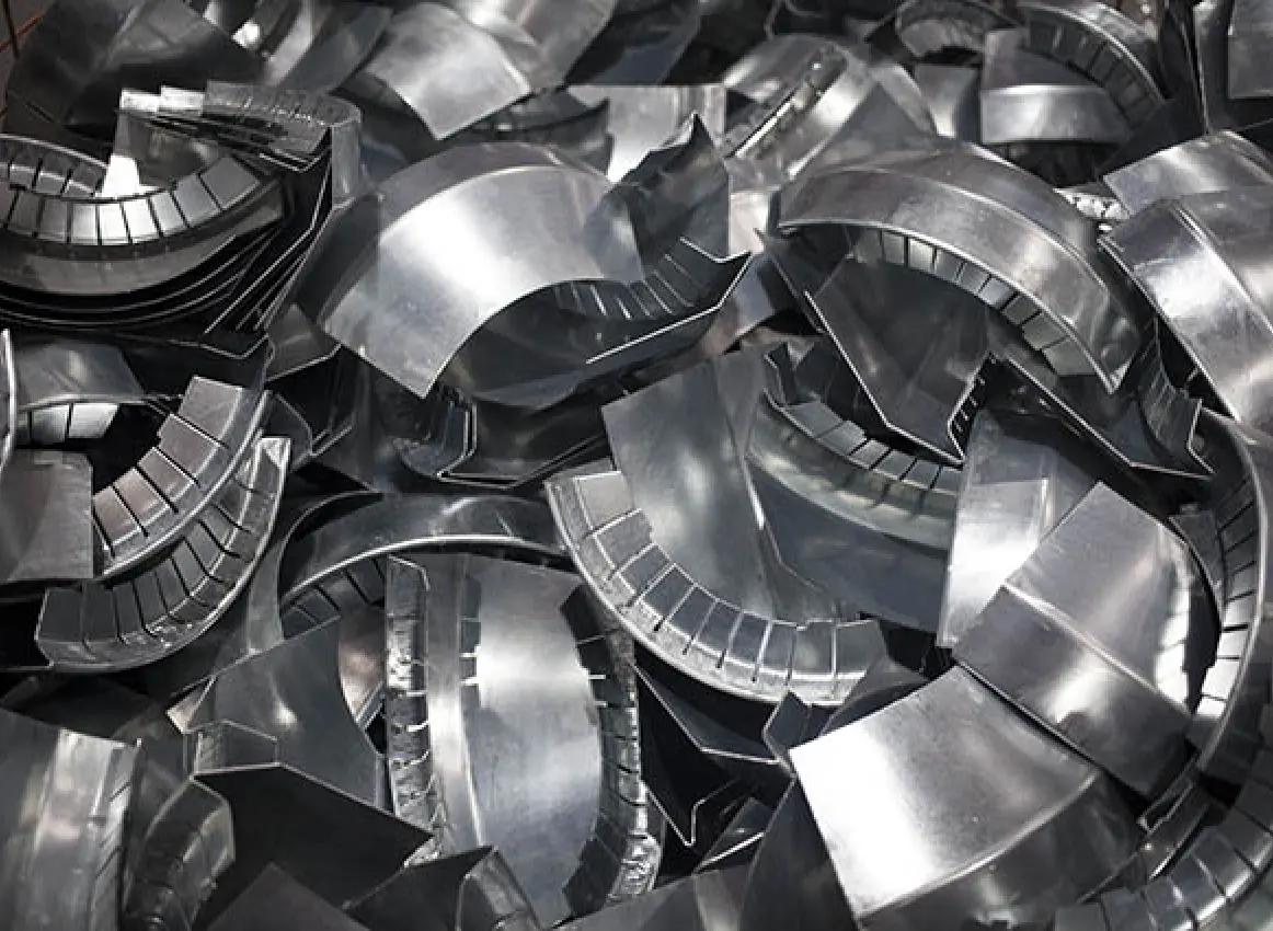 Stainless steel parts in the production plant