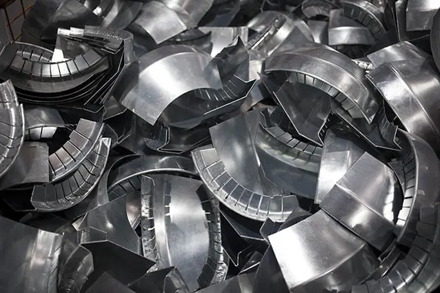 Pile of recycled steel parts