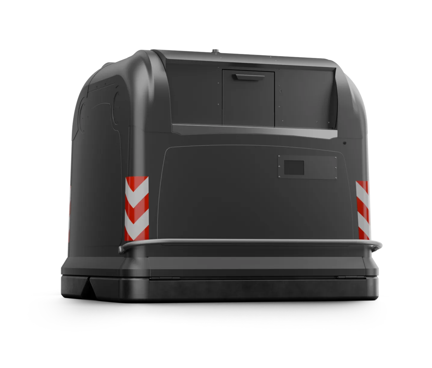 New City Standard container in grey with red and white reflective stripes