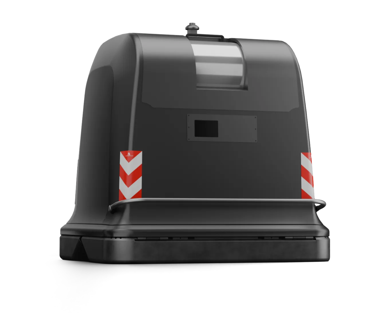 Junior container in grey with red and white reflective stripes