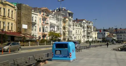 Underground containers in a street